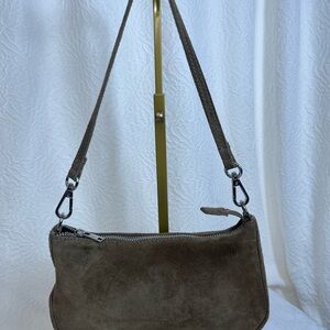 Brandy Melville Taupe Suede Shoulder Bag